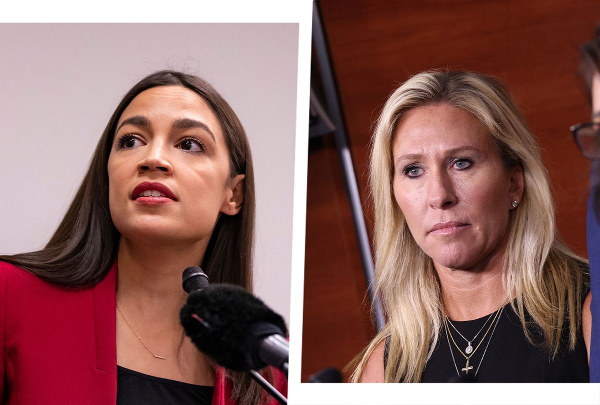 Alexandria Ocasio-Cortez and Marjorie Taylor Greene (Photo illustration by Salon/Getty Images)