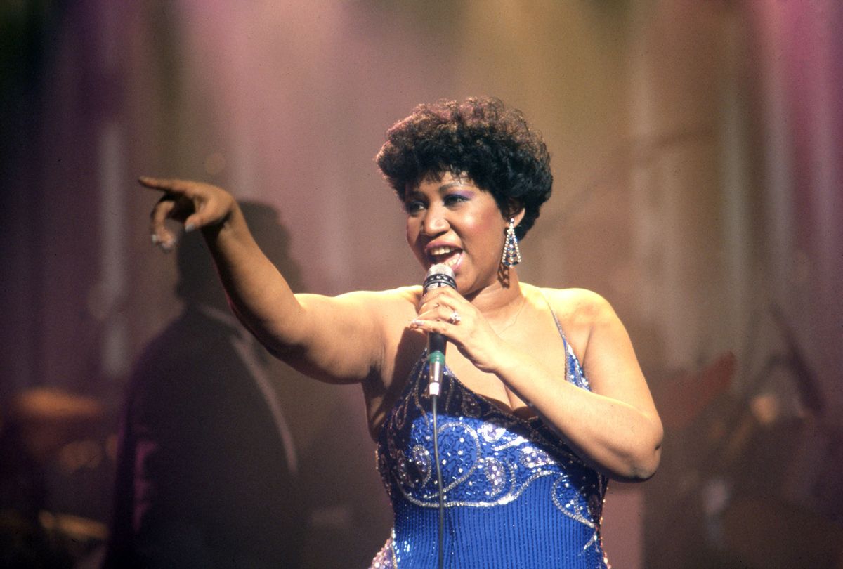 Aretha Franklin (1942-2018) performs in Detroit, MI, 1987 (Ross Marino/Getty Images)