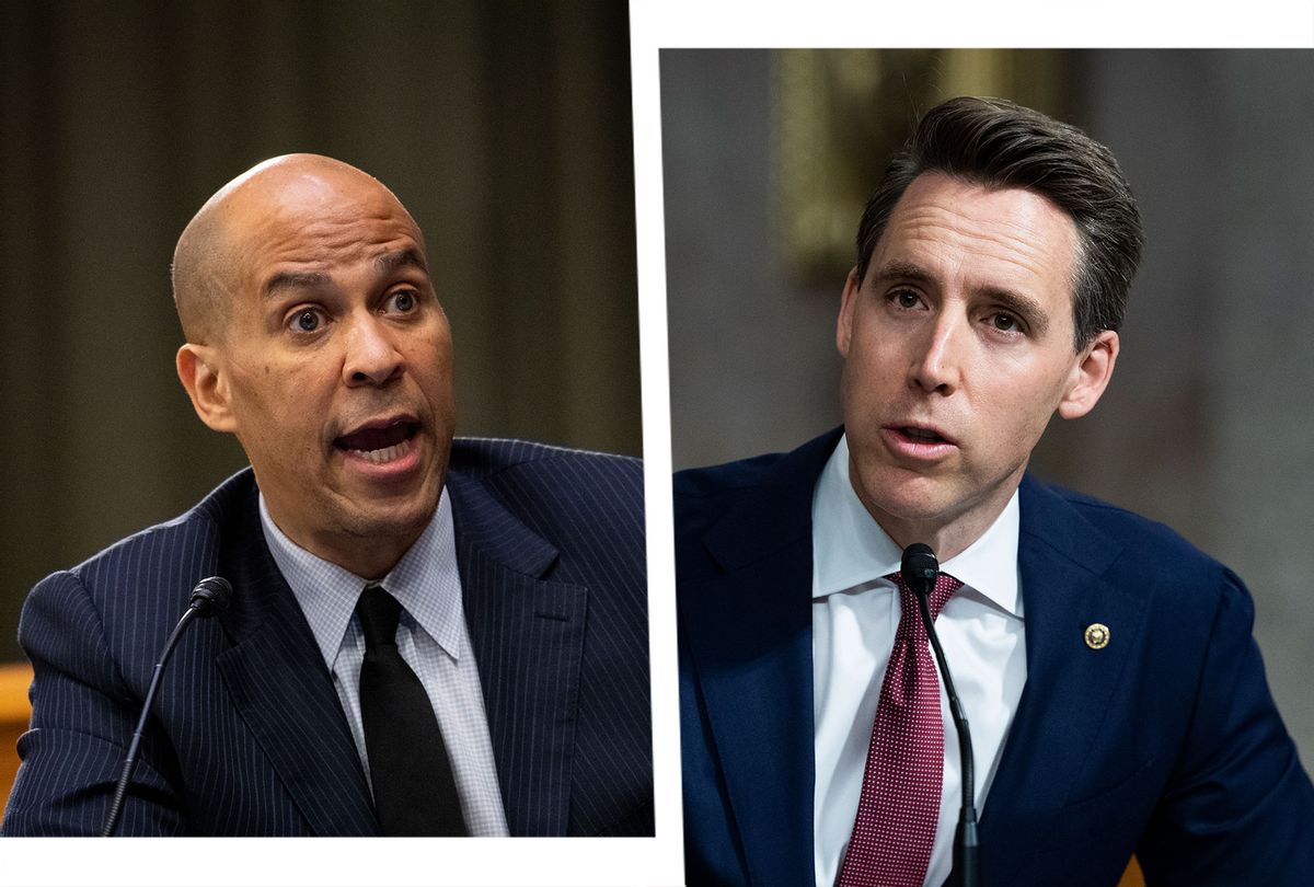 Cory Booker and Josh Hawley (Photo illustration by Salon/Getty Images)