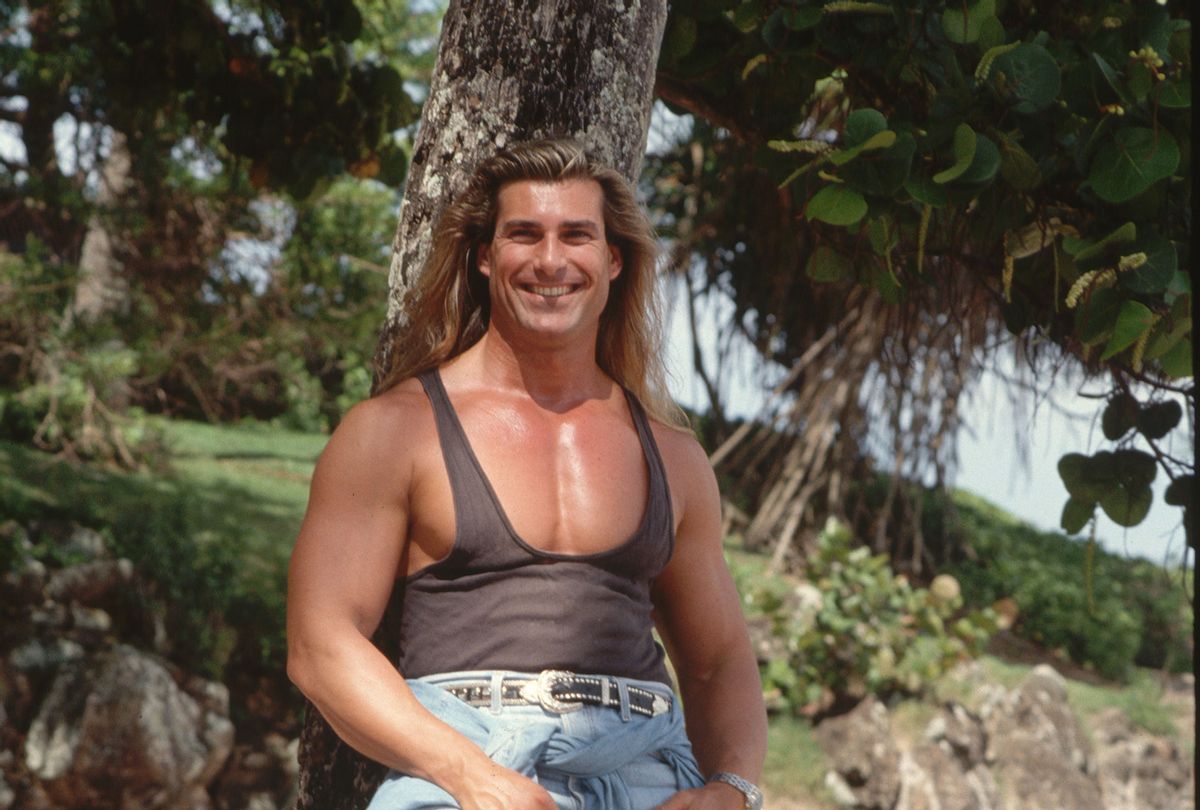 Italian model Fabio leaning against a tree in Hawaii. (Lynn Goldsmith/Corbis/VCG via Getty Images)