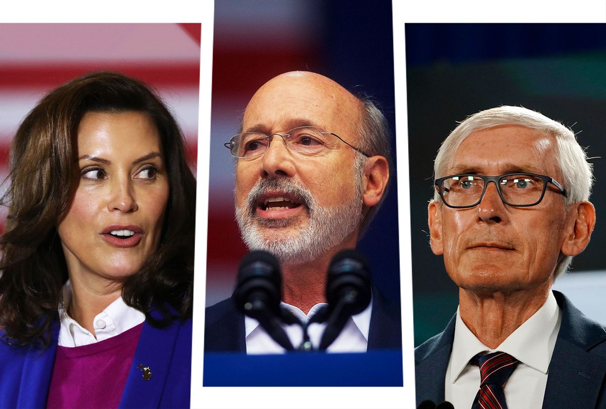 Gretchen Whitmer, Tom Wolf and Tony Evers (Photo illustration by Salon/Getty Images)