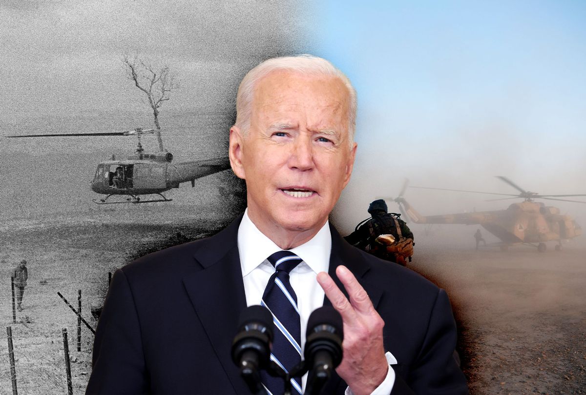 Joe Biden | Helicopter Evacuation in Saigon vs Helicopter Evacuation in Afghanistan (Photo illustration by Salon/Getty Images)