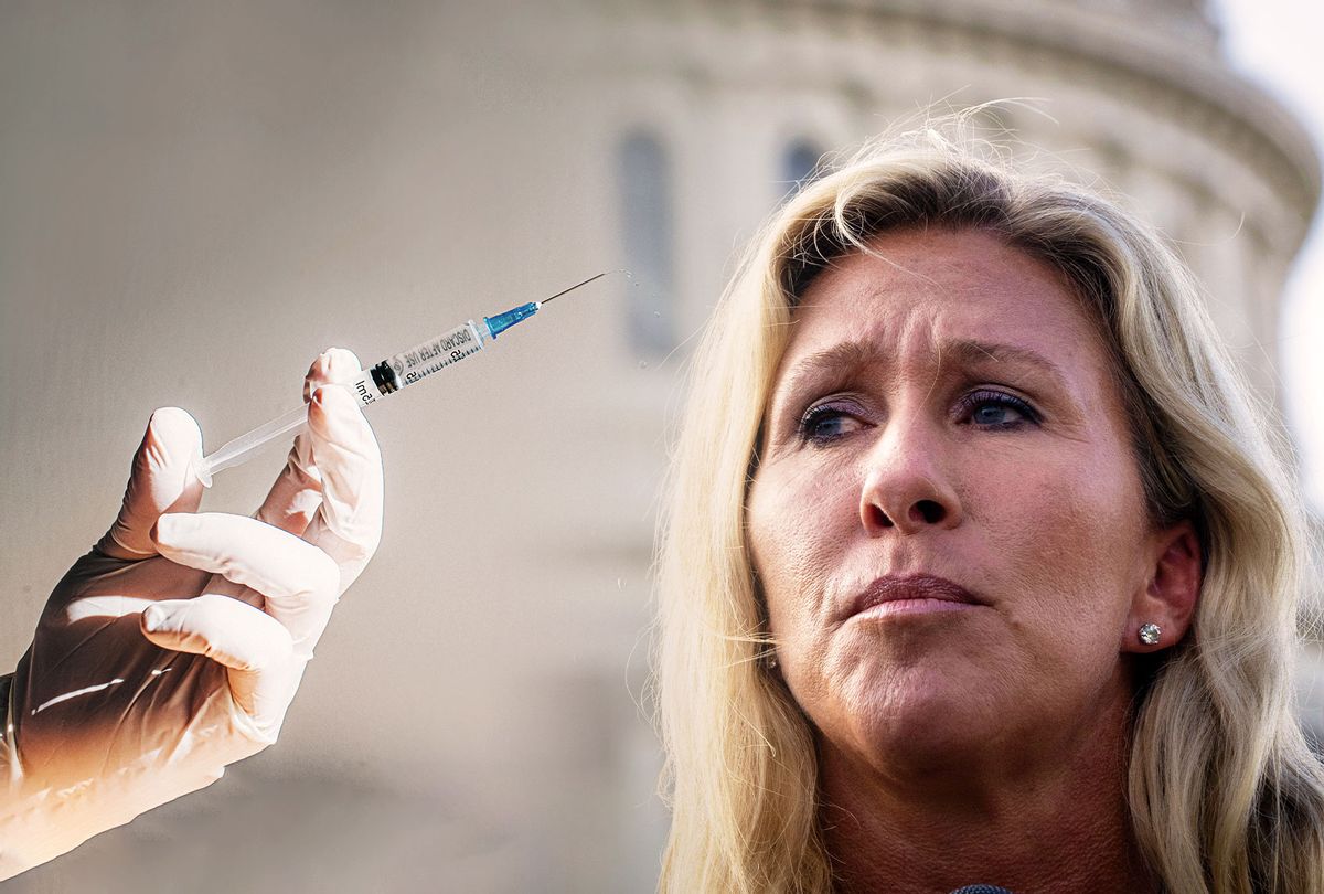 Marjorie Taylor Greene VS the Vaccine (Photo illustration by Salon/Getty Images)