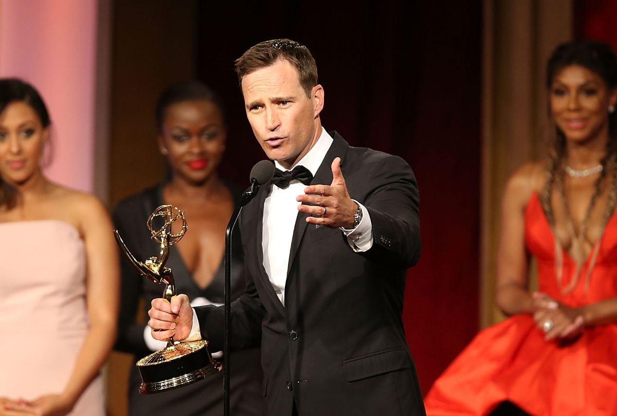 Mike Richards accepts a Daytime Emmy for "The Price Is Right" in 2016 (Joe Scarnici/WireImage)