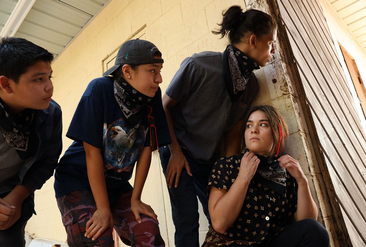 Lane Factor, Paulina Alexis, D’Pharaoh Woon-A-Tai and Devery Jacobs in "Reservation Dogs" (Shane Brown/FX)