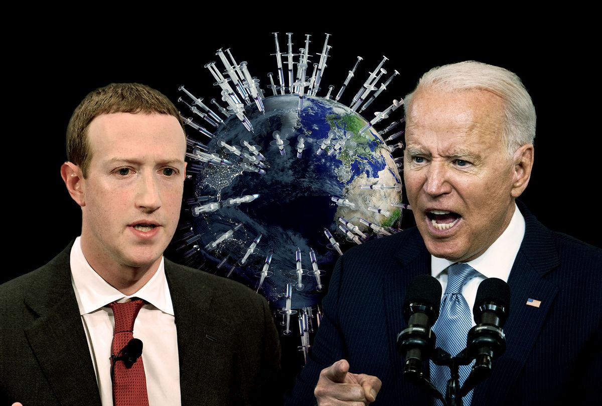 Mark Zuckerberg, Joe Biden and the COVID-19 Vaccine (Photo illustration by Salon/Getty Images)