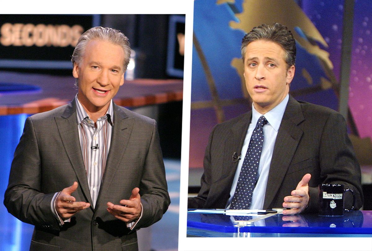 "Real Time With Bill Maher" and "The Daily Show With Jon Stewart" (Photo illustration by Salon/Getty Images/Chris Polk/FilmMagic/Scott Gries)