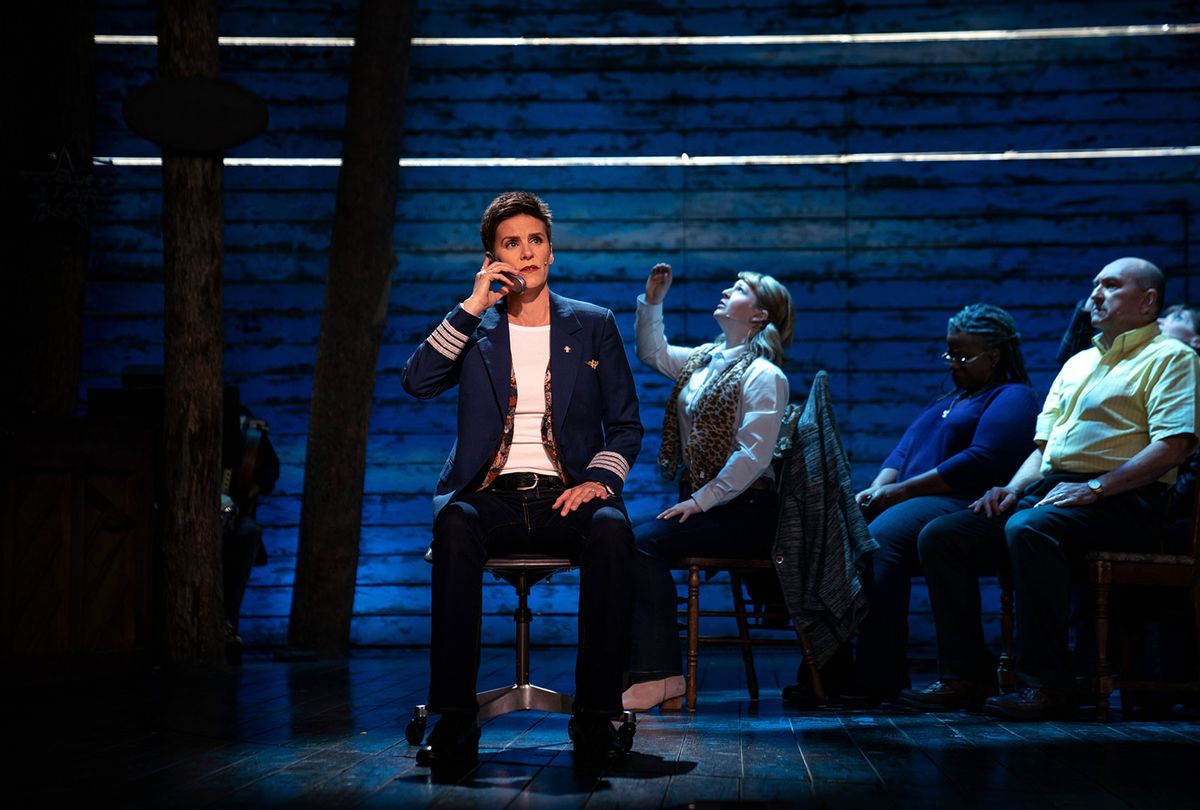 Jenn Colella, Emily Walton, Q. Smith and Joel Hatch in “Come From Away" (Apple TV+)