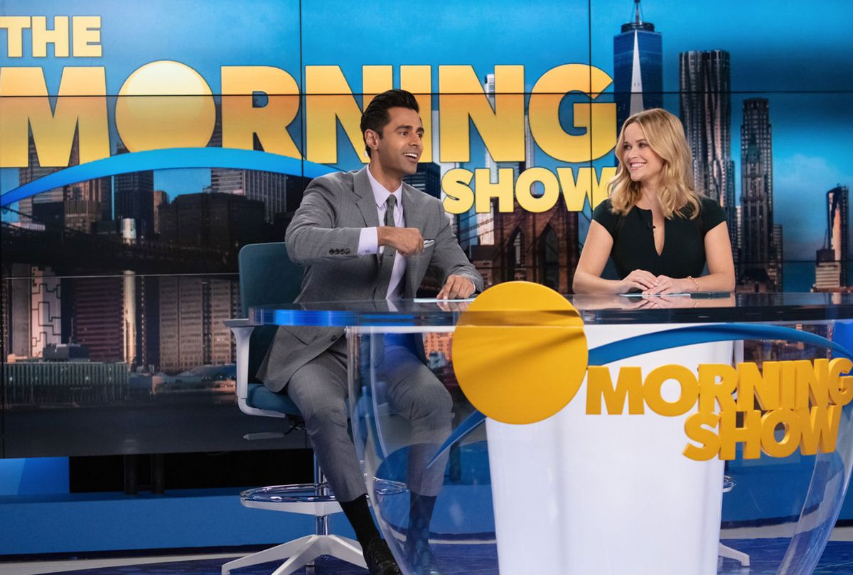 Hasan Minhaj and Reese Witherspoon in “The Morning Show” (Apple TV+)