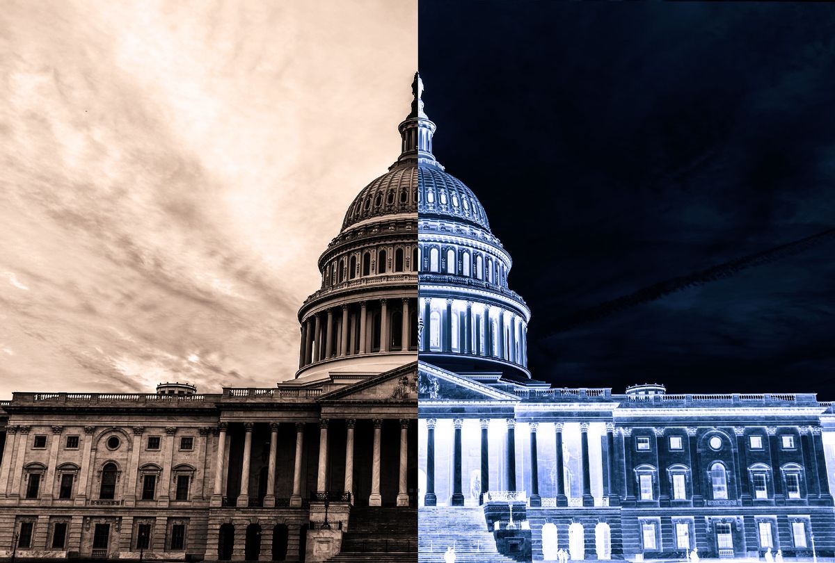 US Capitol Building, half inverted (Photo illustration by Salon/Getty Images/mbell)