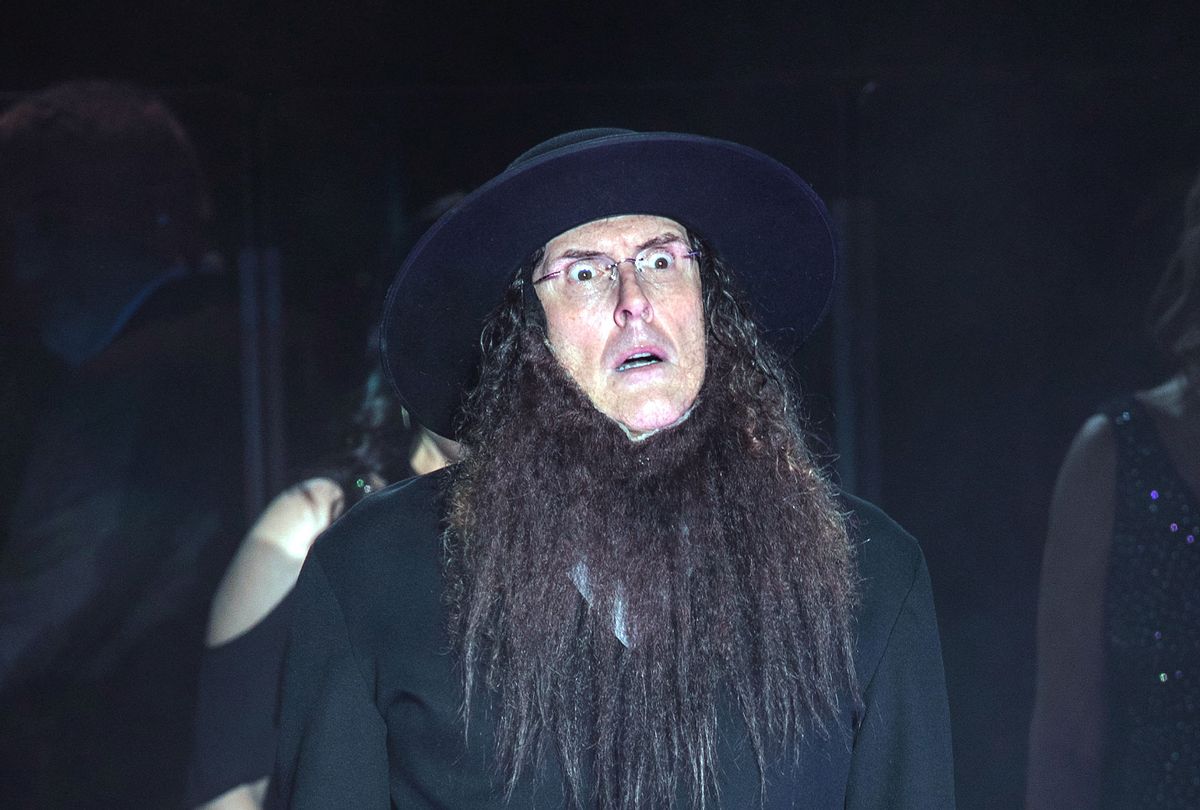 Weird Al Yankovic performing "Amish Paradise," a parody of Coolio's "Gangsta's Paradise," in Charlotte, North Carolina in 2019 (Jeff Hahne/Getty Images)