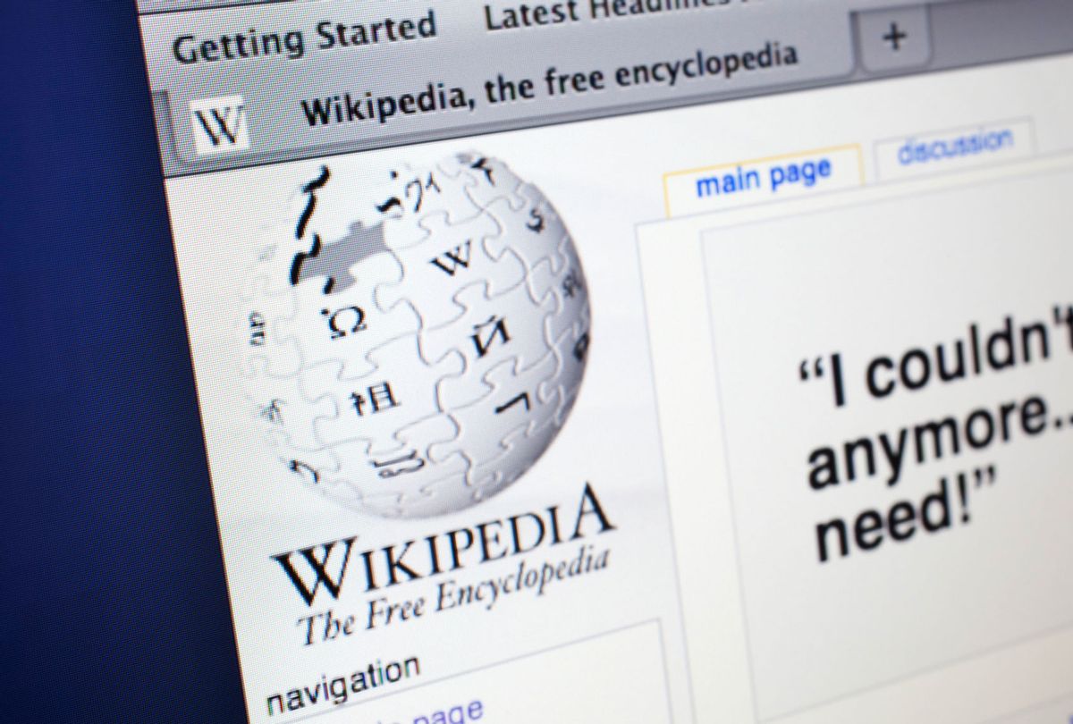 Computer screen showing the website for free online encyclopedia, Wikipedia. (In Pictures Ltd./Corbis via Getty Images)