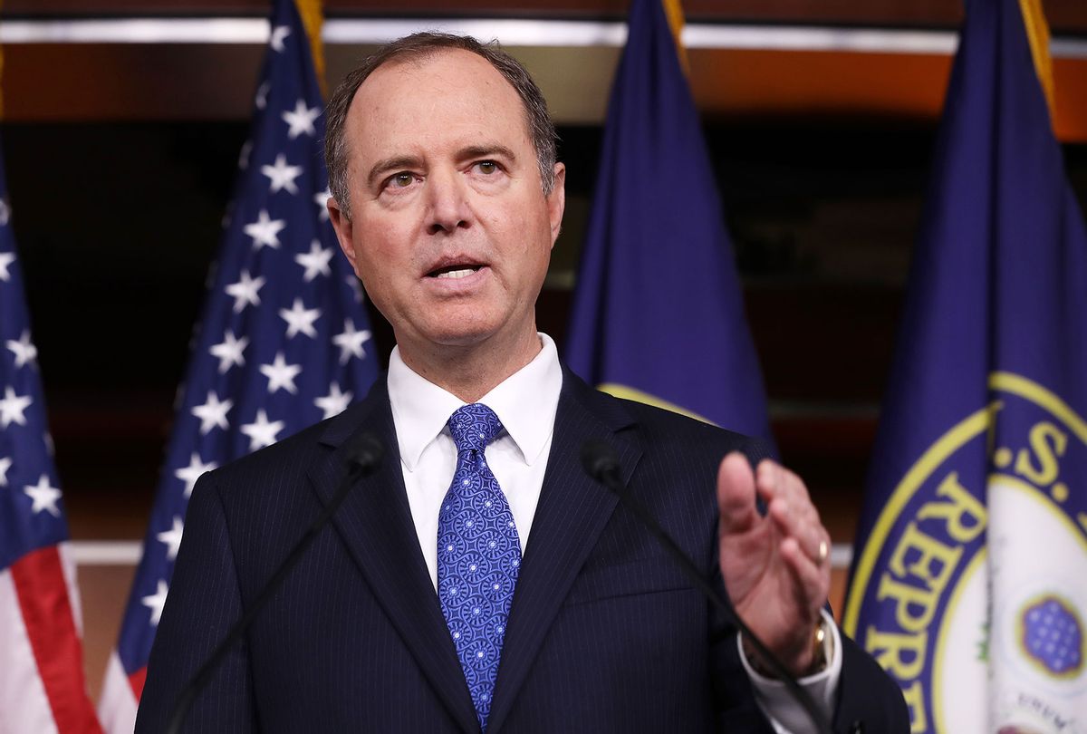 House Intelligence Committee Chairman Adam Schiff (D-CA) holds a news conference shortly after the release of the committee's Trump-Ukraine Impeachment Inquiry Report at the U.S. Capitol December 03, 2019 in Washington, DC. (Chip Somodevilla/Getty Images)