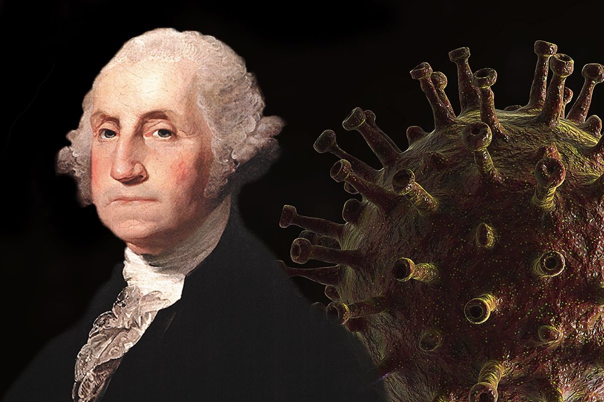George Washington; the SARS-CoV-2 virus. (Photo illustration by Salon/Getty Images)