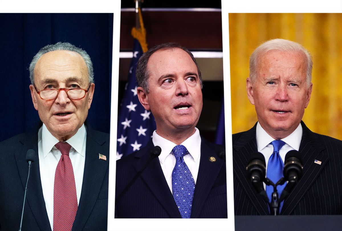 Chuck Schumer, Adam Schiff and Joe Biden (Photo illustration by Salon/Getty Images)