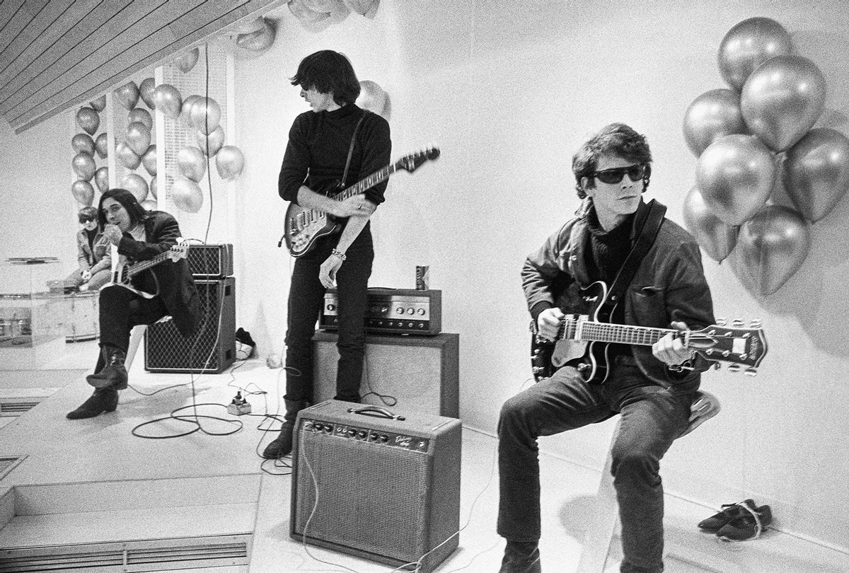 Moe Tucker, John Cale, Sterling Morrison and Lou Reed from archival photography from "The Velvet Underground" (Apple TV+)