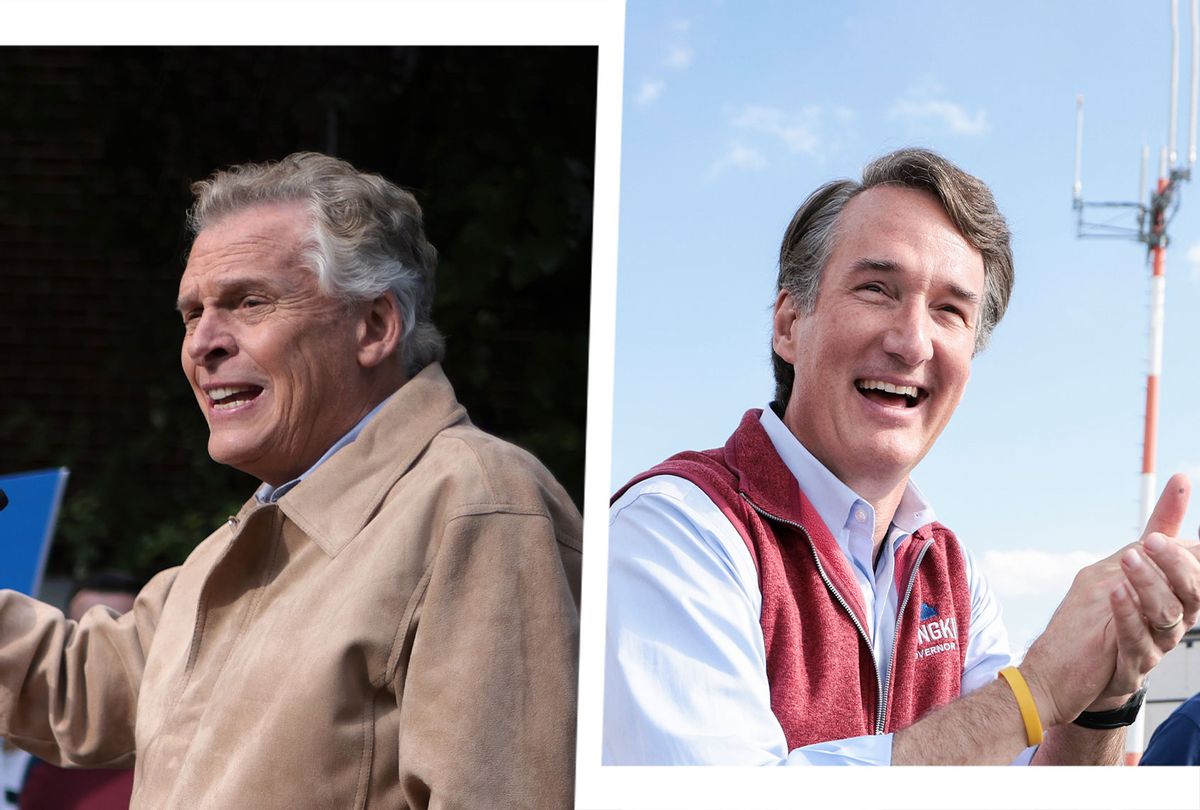 Democratic gubernatorial candidate, former Virginia Gov. Terry McAuliffe and Virginia Republican gubernatorial candidate Glenn Youngkin (Photo illustration by Salon/Getty Images)