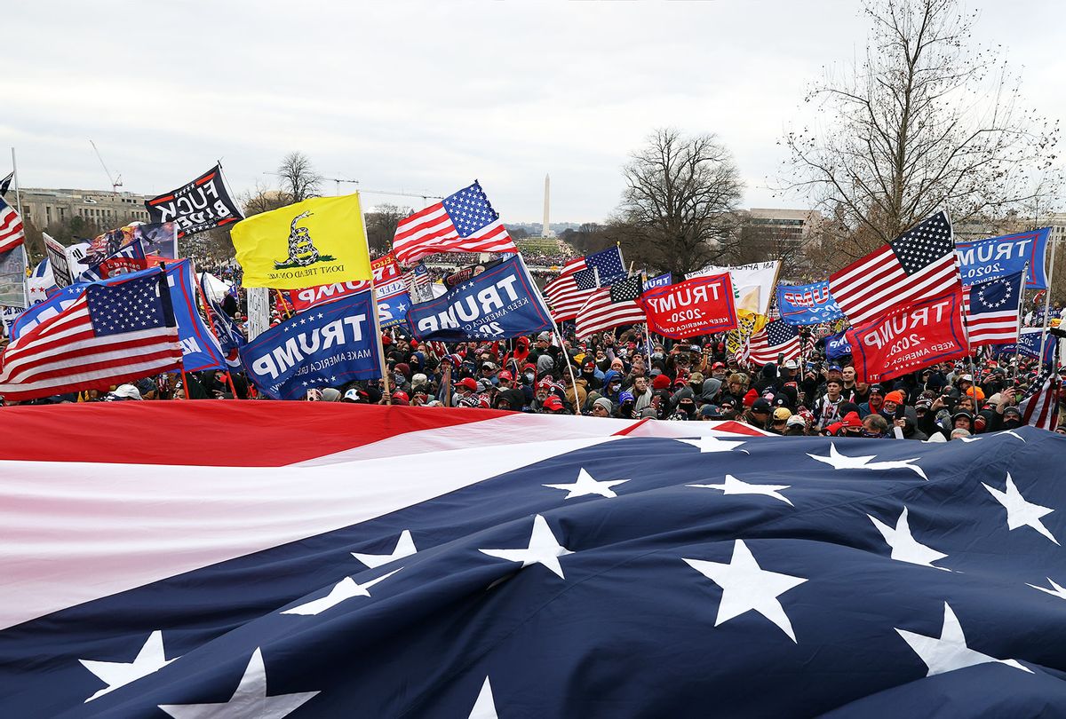 Protesters gather outside the U.S. Capitol Building on January 06, 2021 in Washington, DC. (Tasos Katopodis/Getty Images)