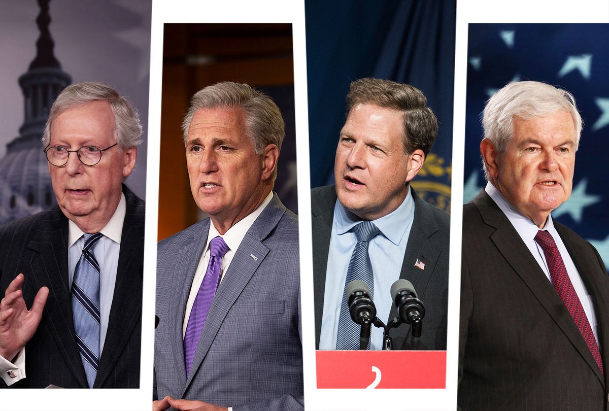 Mitch McConnell, Kevin McCarthy, Chris Sununu and Newt Gingrich (Photo illustration by Salon/Getty Images)