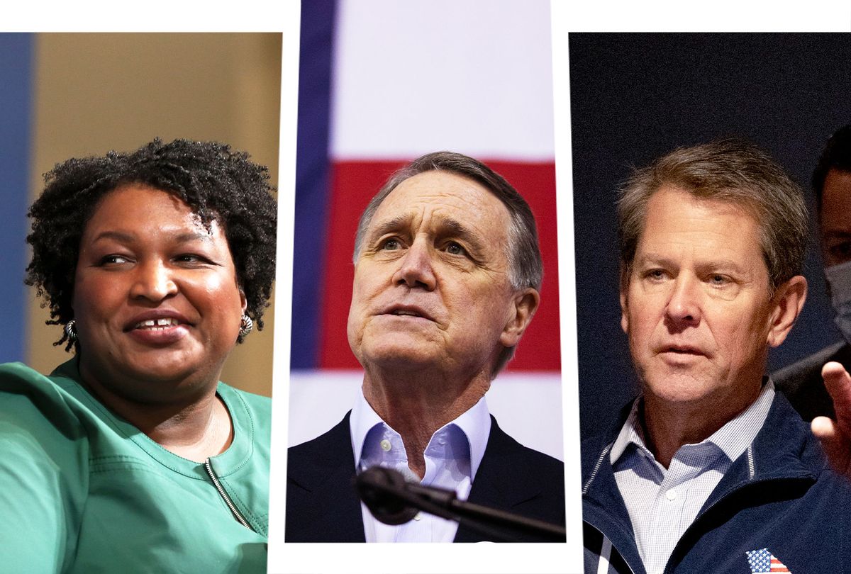 Stacy Abrams, David Perdue and Brian Kemp (Photo illustration by Salon/Getty Images)
