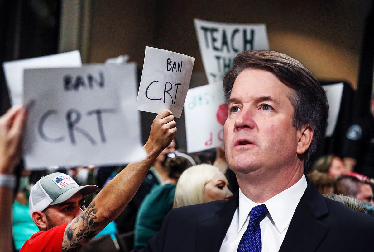 Brett Kavanaugh | Opponents to teaching Critical Race Theory are in attendance as the Placentia Yorba Linda School Board discusses a proposed resolution to ban it from being taught in schools. (Photo illustration by Salon/Getty Images)