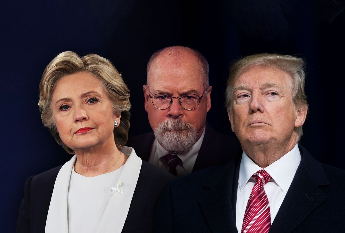 Hillary Clinton, John Durham and Donald Trump (Photo illustration by Salon/Getty Images/United States Attorney's Office, District of Connecticut)
