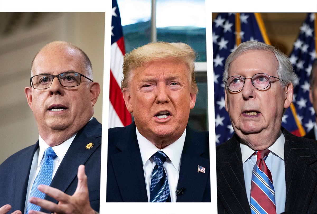 Larry Hogan, Donald Trump and Mitch McConnell (Photo illustration by Salon/Getty Images)