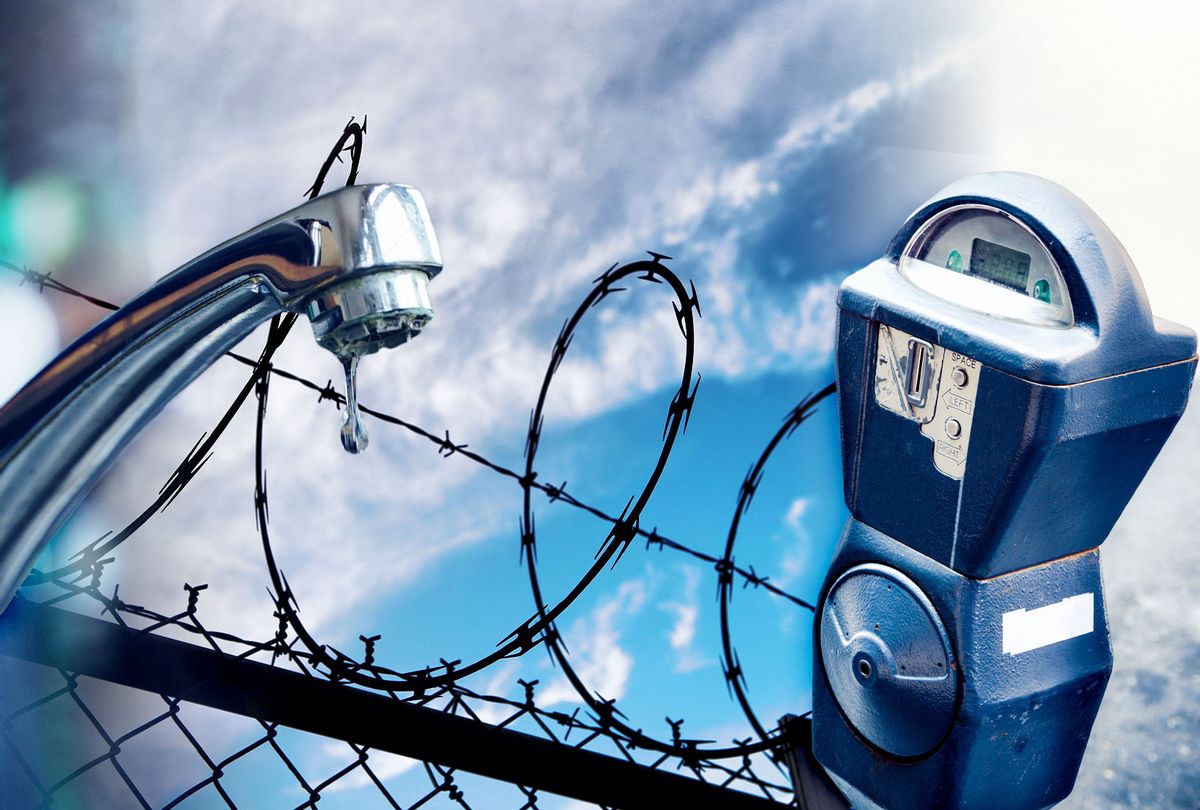 Running Water, Private Prison and Parking Meter (Photo illustration by Salon/Getty Images)