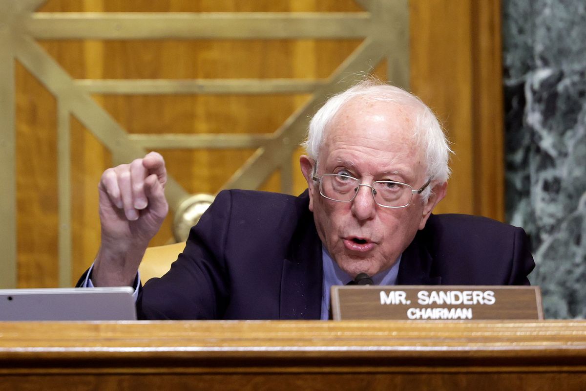 U.S. Sen. Bernie Sanders (I-VT), Chairman of the Senate Budget Committee speaks at a hearing at the Dirksen Senate Office Building on March 30, 2022 in Washington, DC.  (Kevin Dietsch/Getty Images)