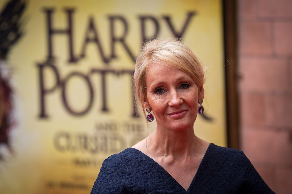 LONDON, ENGLAND - JULY 30: J. K. Rowling attends the press preview of "Harry Potter & The Cursed Child" at Palace Theatre on July 30, 2016 in London, England. Harry Potter and the Cursed Child, is a two-part West End stage play written by Jack Thorne based on an original new story by Thorne, J.K. Rowling and John Tiffany. (Photo by Rob Stothard/Getty Images)