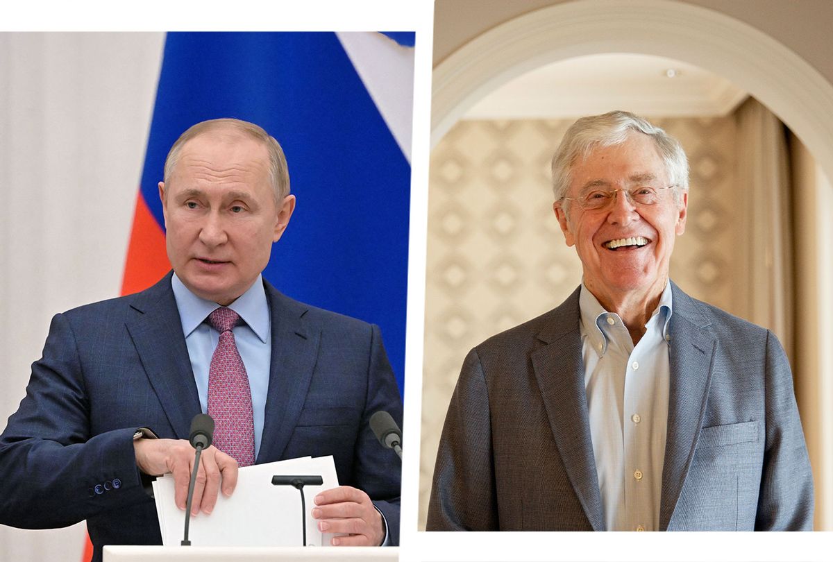 Charles Koch and Vladimir Putin (Photo illustration by Salon/Getty Images)