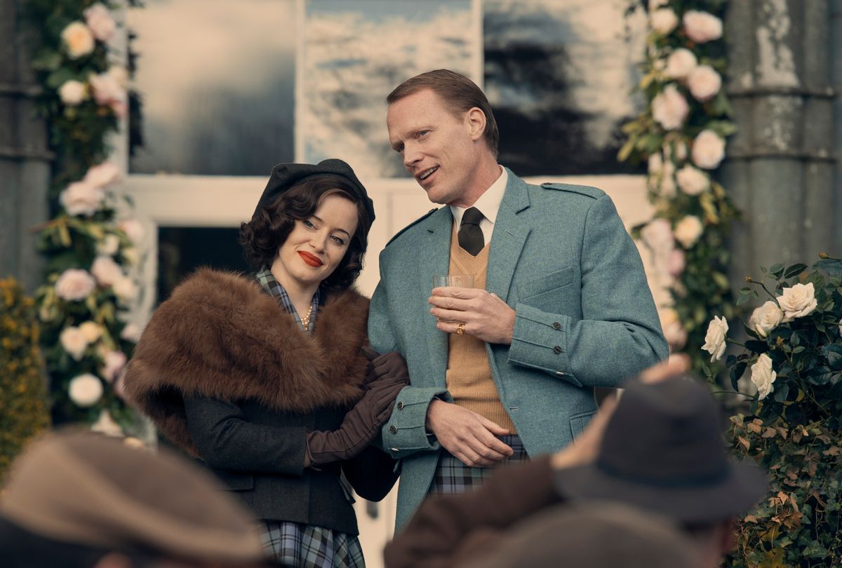 Claire Foy and Paul Bettany in "A Very British Scandal" (Prime Video)