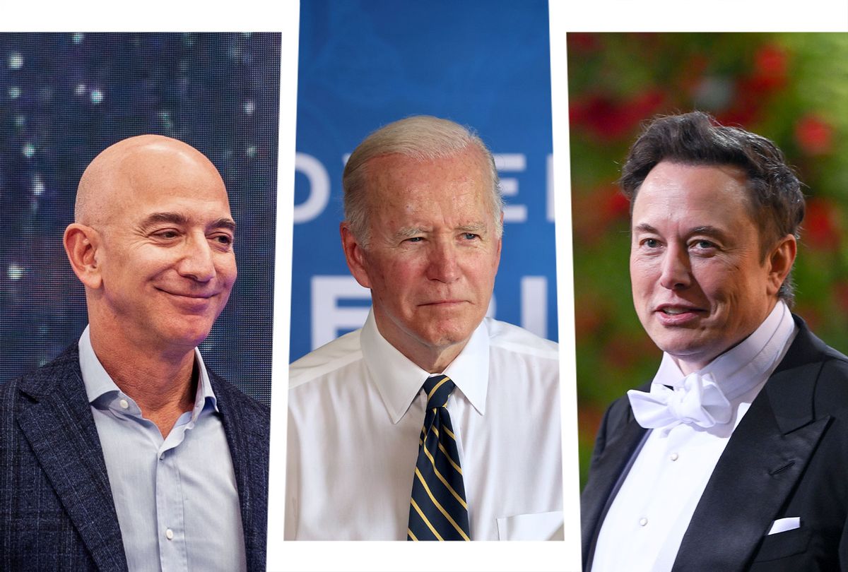 Jef Bezos, Joe Biden and Elon Musk (Photo illustration by Salon/Getty Images)