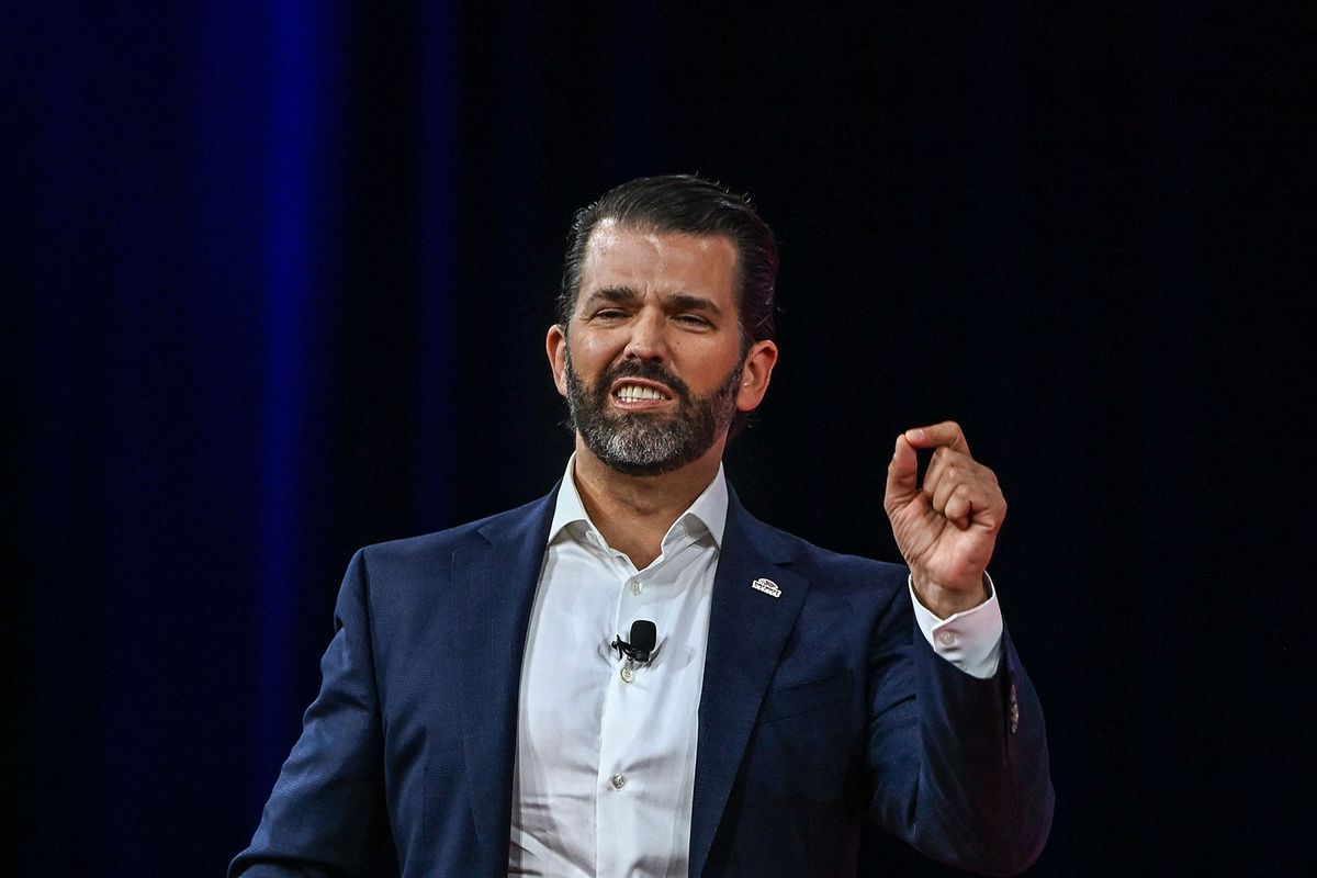 Donald Trump Jr., son of former US President Donald Trump, speaks at the Conservative Political Action Conference 2022 (CPAC) in Orlando, Florida on February 27, 2022. (CHANDAN KHANNA/AFP via Getty Images)