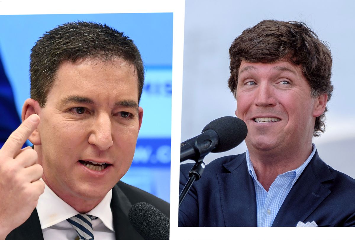 Journalist Glenn Greenwald (left) and Fox News host Tucker Carlson (right) (Photo illustration by Salon/Getty Images)