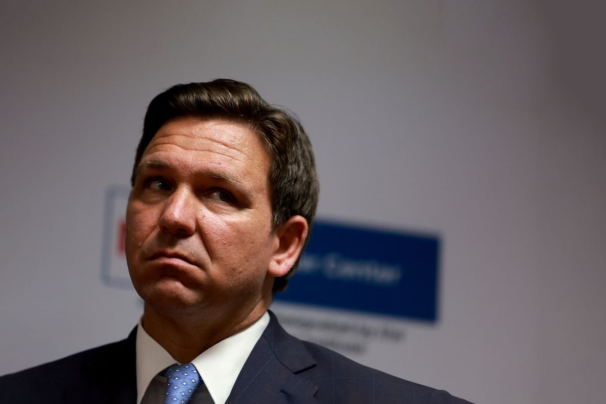 Florida Gov. Ron DeSantis speaks during a press conference at the University of Miami Health System Don Soffer Clinical Research Center on May 17, 2022 in Miami, Florida. (Joe Raedle/Getty Images)