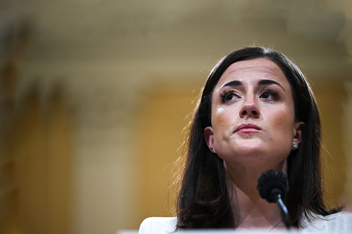 Cassidy Hutchinson, a top former aide to Trump White House Chief of Staff Mark Meadows, testifies during the sixth hearing by the House Select Committee to Investigate the January 6th Attack on the U.S. Capitol in the Cannon House Office Building on June 28, 2022 in Washington, DC. (Brandon Bell/Getty Images)