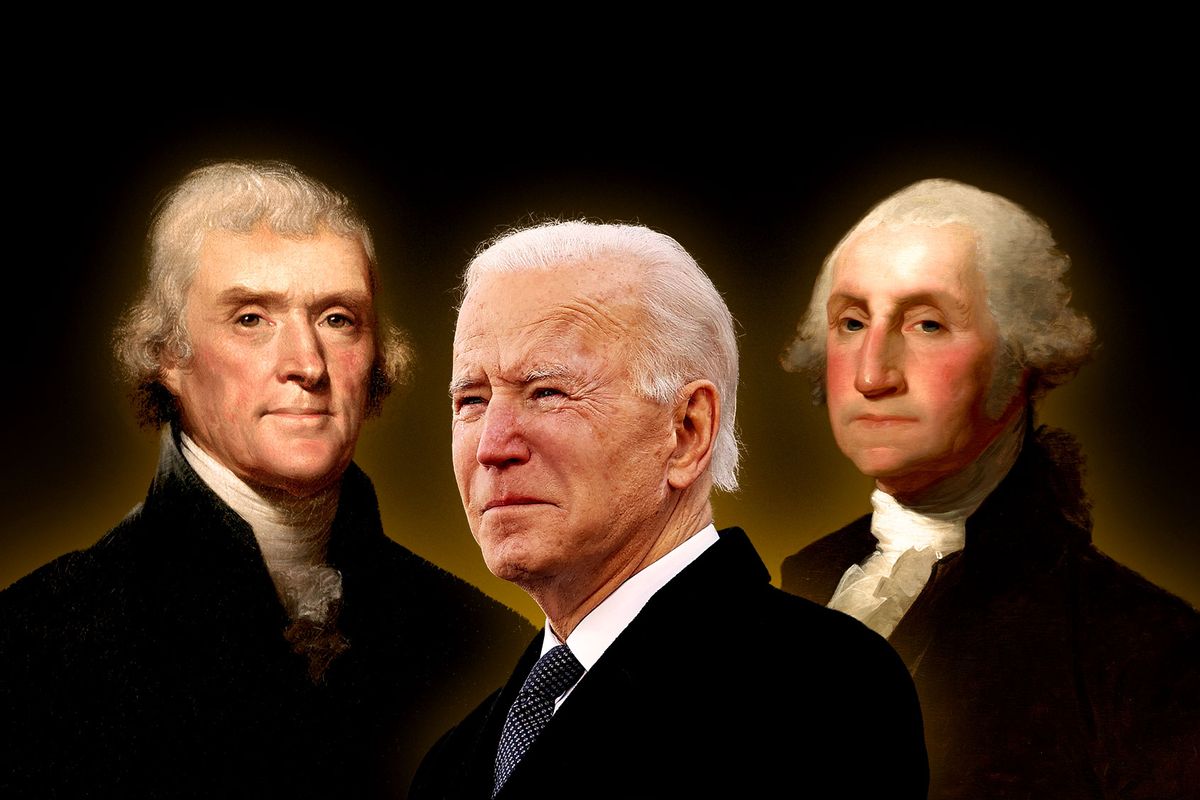 Thomas Jefferson, George Washington and Joe Biden (Photo illustration by Salon/Getty Images)