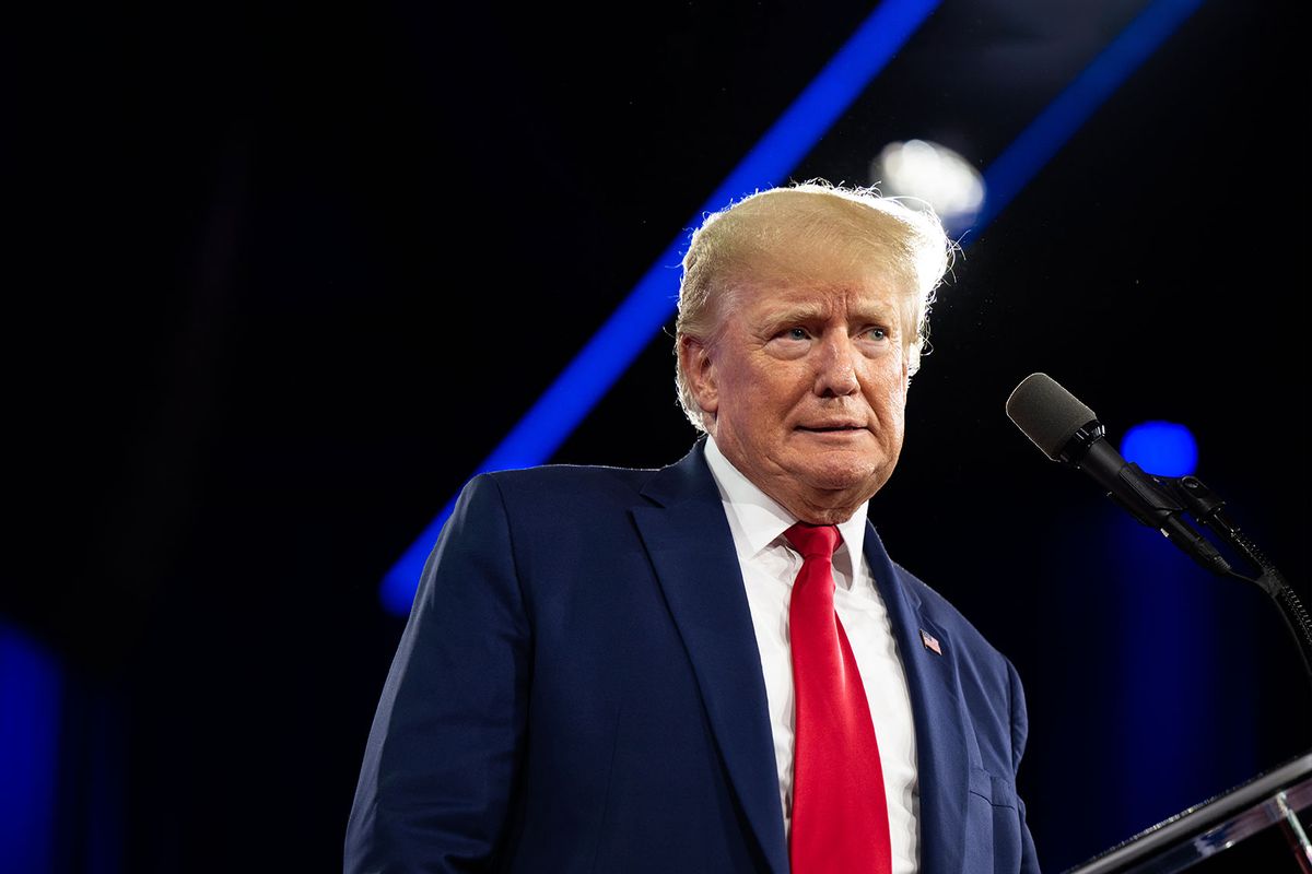 Former U.S. President Donald Trump at the Conservative Political Action Conference (CPAC) at the Hilton Anatole on August 06, 2022 in Dallas, Texas. (Brandon Bell/Getty Images)