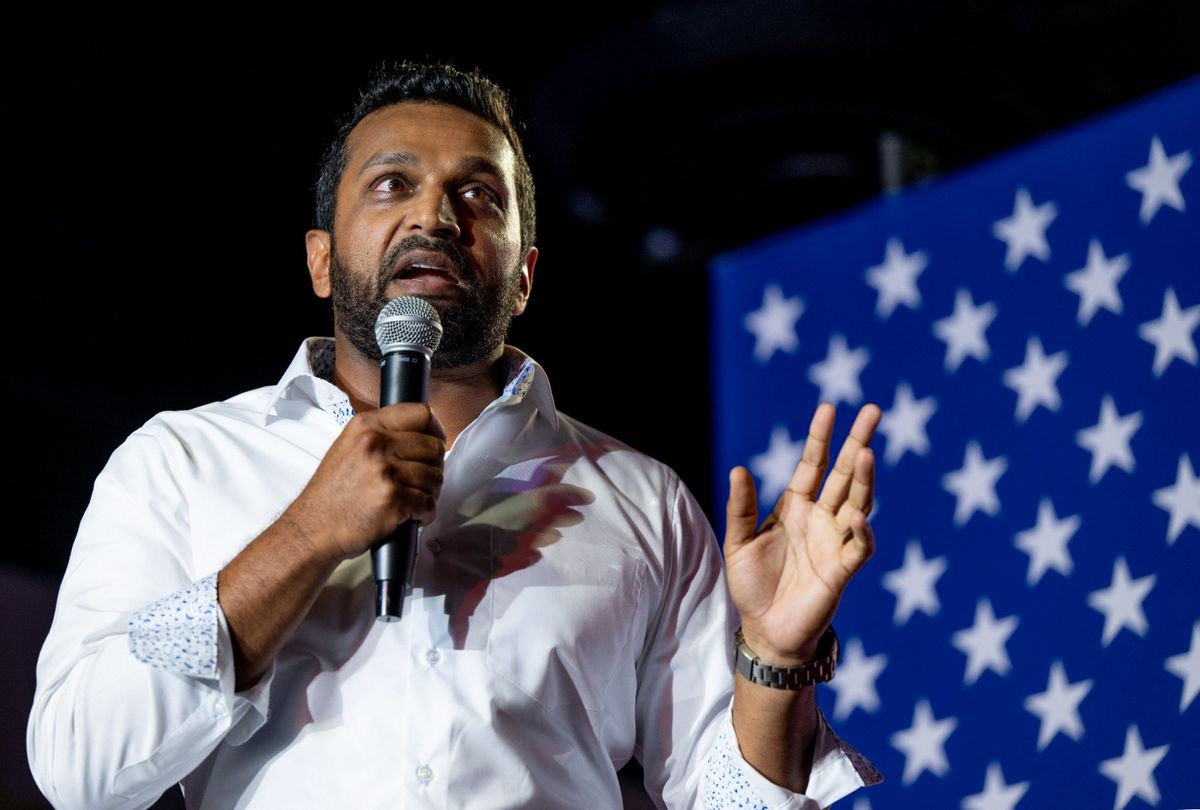 Kash Patel, a former chief of staff to then-acting Secretary of Defense Christopher Miller, speaks during a campaign event for Republican election candidates on July 31, 2022 in Tucson, Arizona.  (Brandon Bell/Getty Images)
