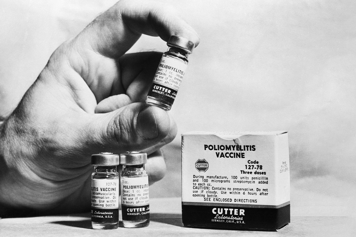 Anti-Polio vaccine packages from the Cutter Laboratories. (Getty Images/Bettmann)