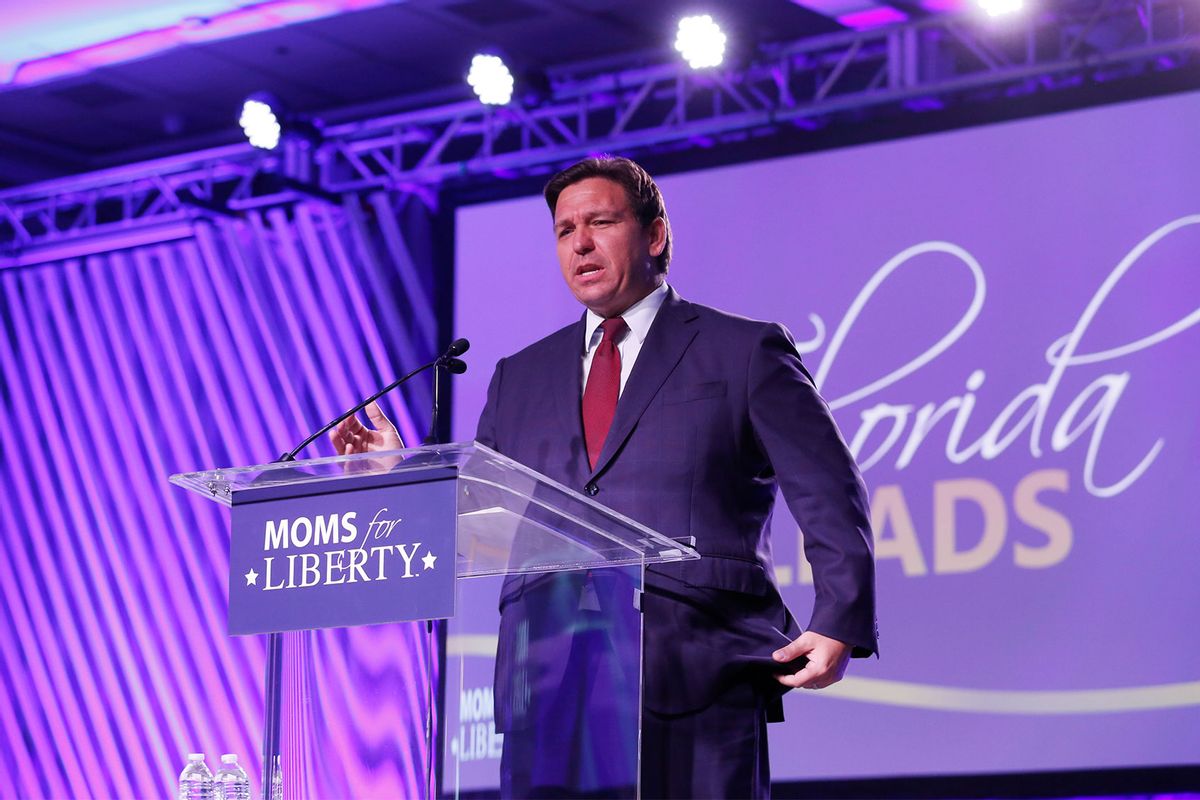 Florida Governor Ron DeSantis speaks during the inaugural Moms For Liberty Summit at the Tampa Marriott Water Street on July 15, 2022 in Tampa, Florida. (Octavio Jones/Getty Images)