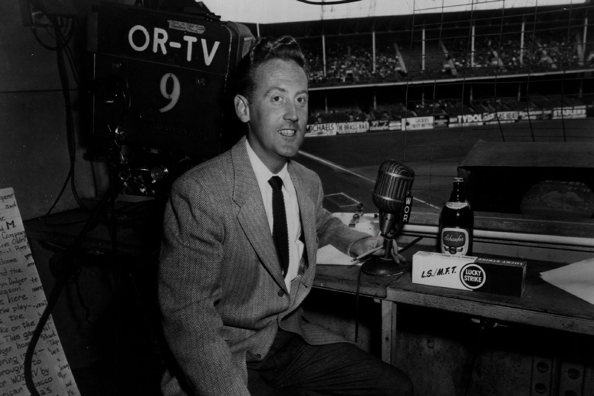 Announcer Vin Scully of the Los Angeles Dodgers poses for a photo circa 1960s. (Sporting News via Getty Images via Getty Images)