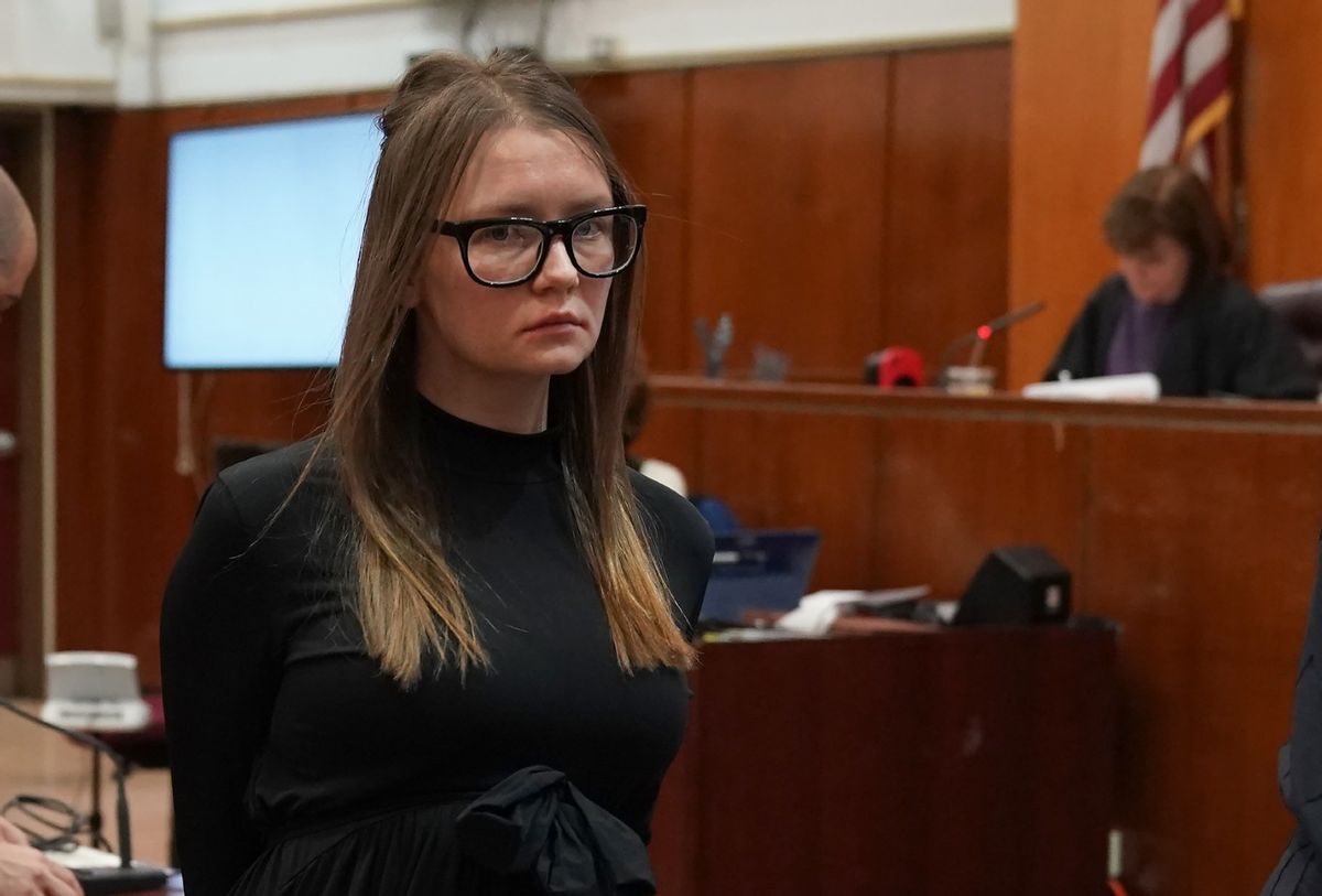 Fake German heiress Anna Sorokin is led away after being sentenced in Manhattan Supreme Court May 9, 2019 following her conviction last month on multiple counts of grand larceny and theft of services.  (TIMOTHY A. CLARY/AFP via Getty Images)