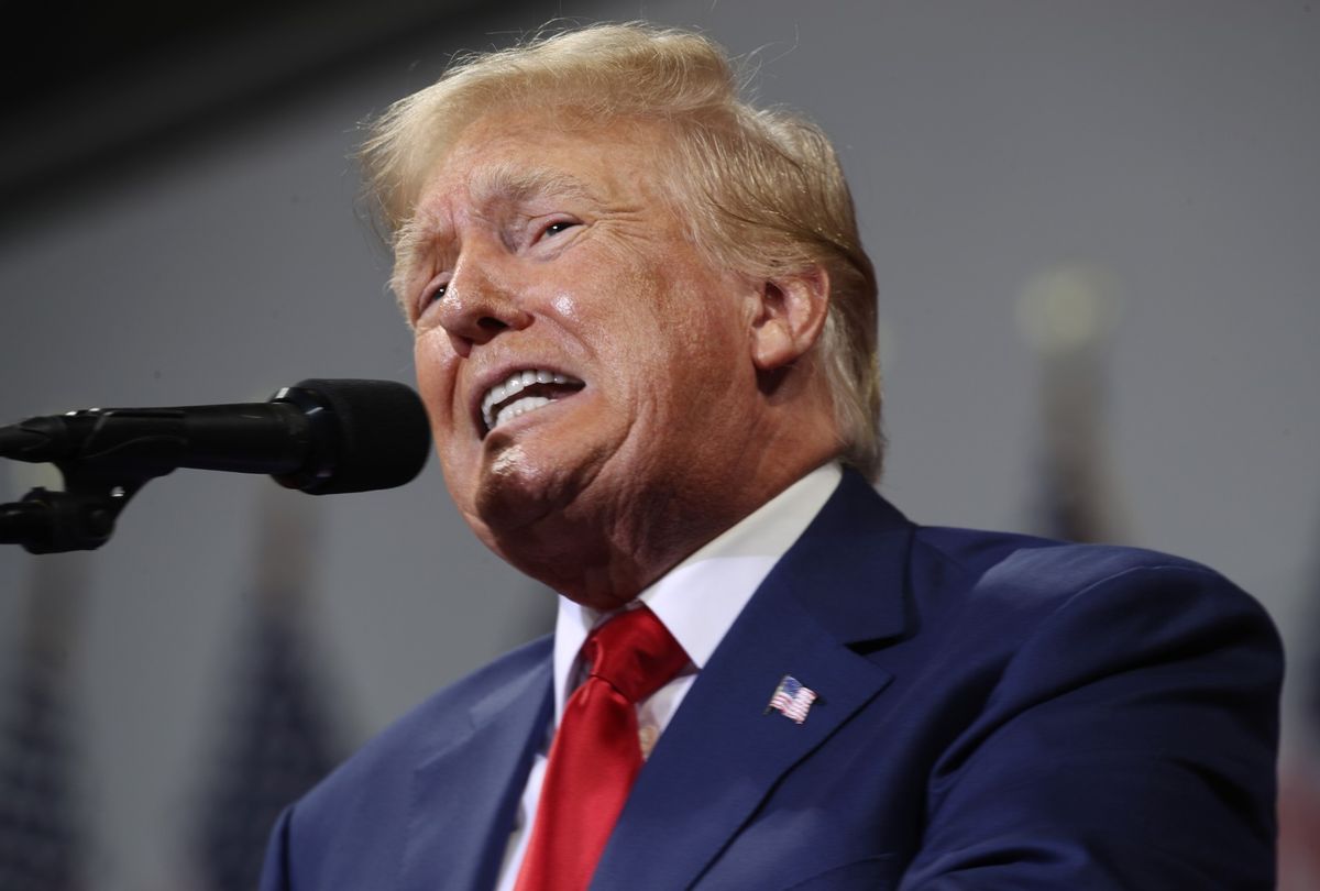 Former president Donald Trump speaks to supporters at a rally at the Mohegan Sun Arena on September 03, 2022 in Wilkes-Barre, Pennsylvania.  (Spencer Platt/Getty Images)