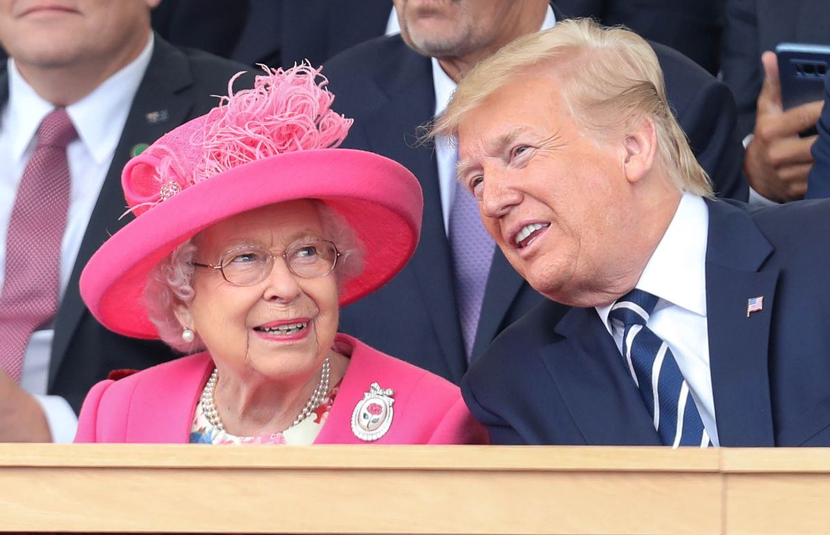 Queen Elizabeth II and President Donald Trump attend the D-Day 75 commemorations on June 5, 2019, in Portsmouth, England. (Chris Jackson-WPA Pool/Getty Images)