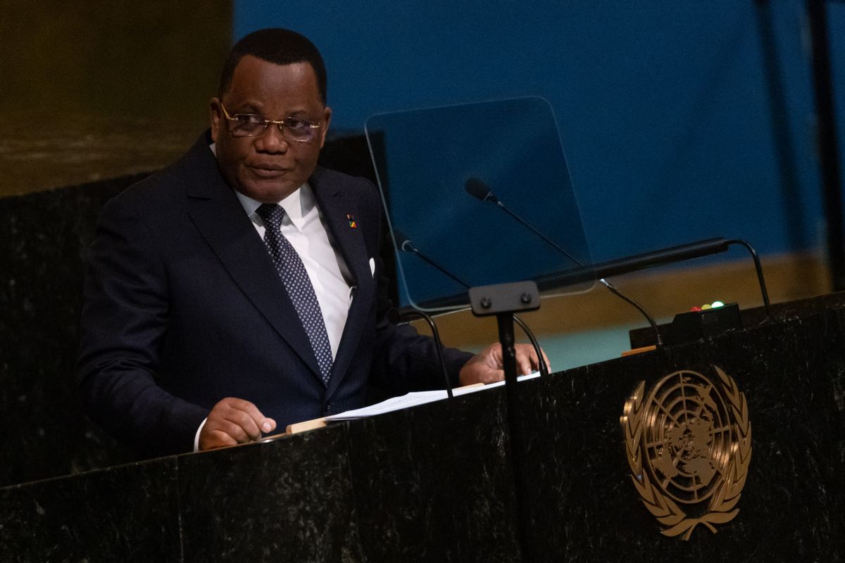 Congolese Foreign Minister Jean-Claude Gakosso addresses the 77th session of the UN General Assembly on Sept. 26, 2022. (YUKI IWAMURA/AFP via Getty Images)