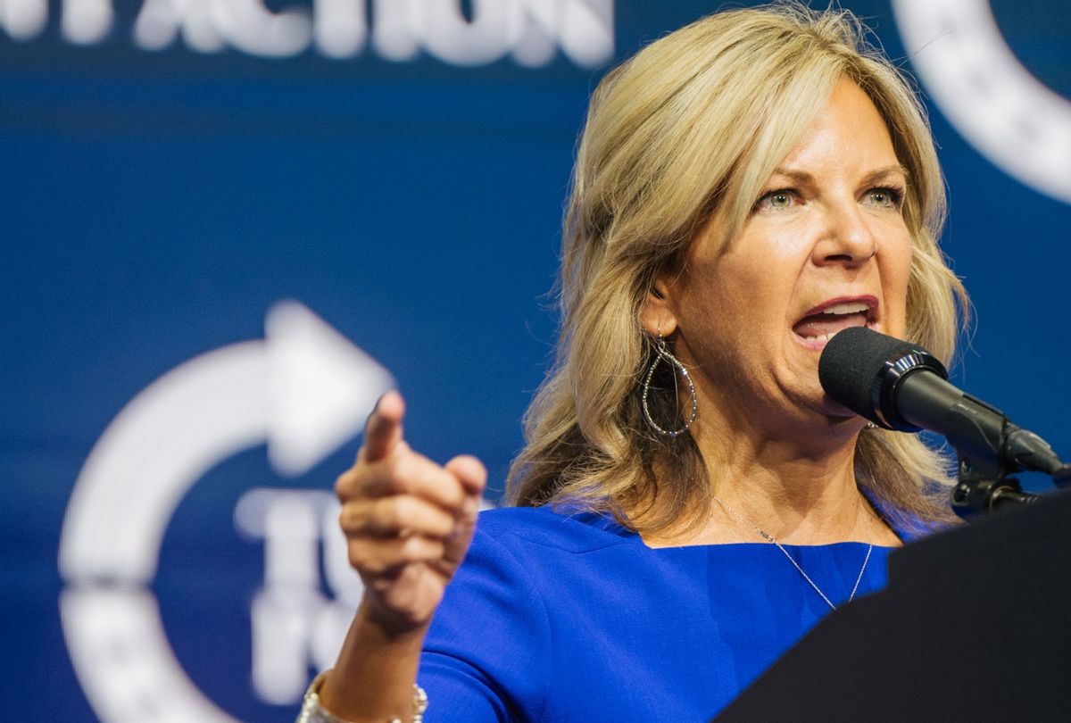 Arizona Chairwoman Kelli Ward speaks during the Rally To Protect Our Elections conference on July 24, 2021 in Phoenix, Arizona.  (Brandon Bell/Getty Images)