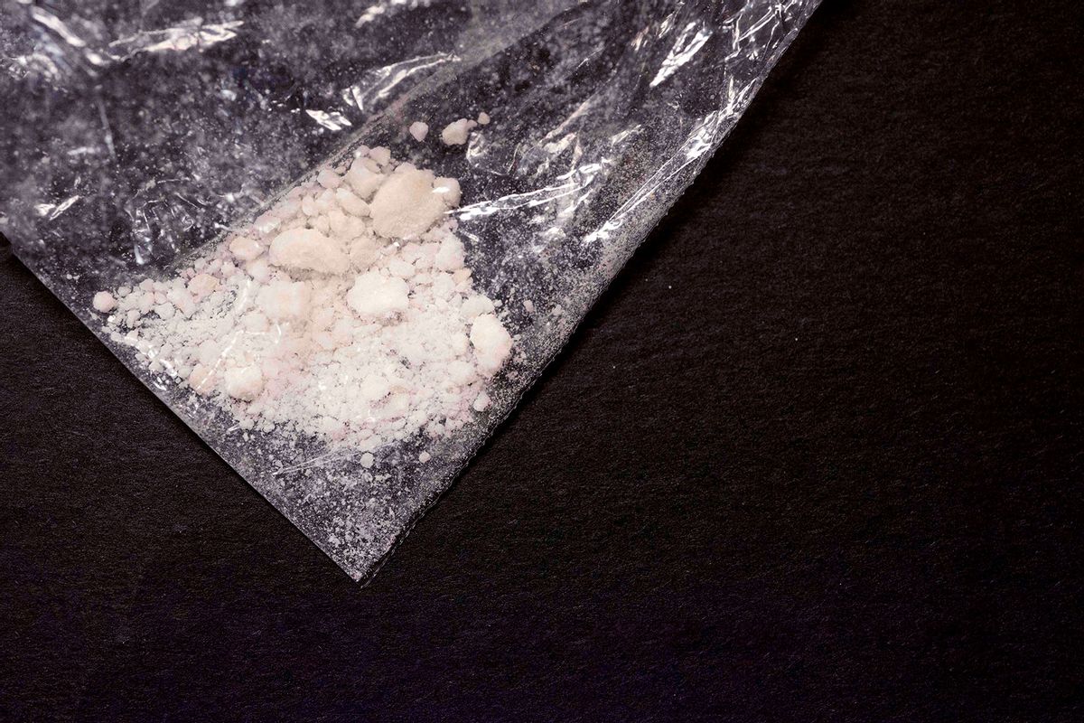 A small bag of straight Fentanyl on display at the State Crime Lab at the Ohio Attorney General's headquarters of the Bureau of Criminal Investigation. (Ty Wright for/ For The Washington Post via Getty Images)