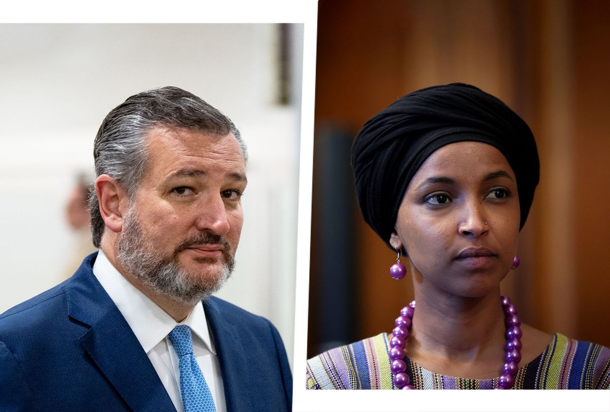 Sen. Ted Cruz (R-TX) and Rep. Ilhan Omar (D-MN) (Photo illustration by Salon/Getty Images)